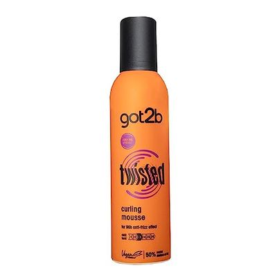 Schwarzkopf got2b Twisted Curling Hair Mousse, Anti-Frizz Formula Desgined for Curls, Lasts up to 96 Hours, Vegan, 250 ml