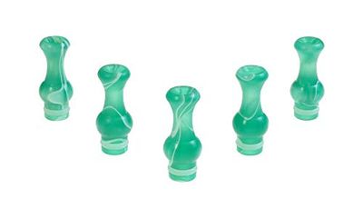 Armerah Vase 510 Drip Tip eCig Mouthpiece Tall/Narrow Acrylic/Marble 5 Pack in Green