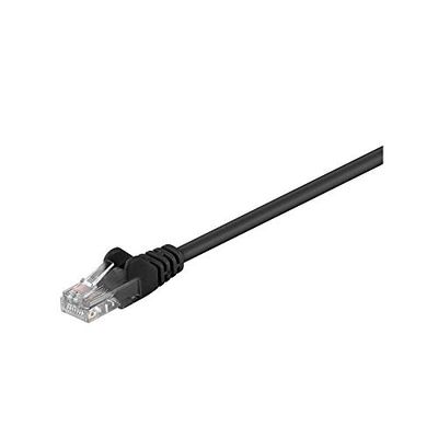 Goobay 68653 CAT 5e Câble de Liaison, U/UTP, Noir, 7.5m Longueur de Câble