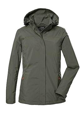 killtec Donna Giacca funzionale/giacca da esterno con cappuccio staccabile con cerniera KOS 42 WMN JCKT, olive, 44, 41282-000