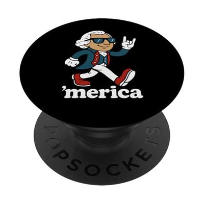 USA 'Merica 4 de julio Hombres Mujeres Niños Divertido Patriótico PopSockets PopGrip Adhesivo