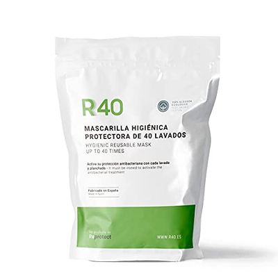 Reprotect R40 Reusable Hygienic Mask, White, Made with Organic Cotton, Adult Size, Pack of 1