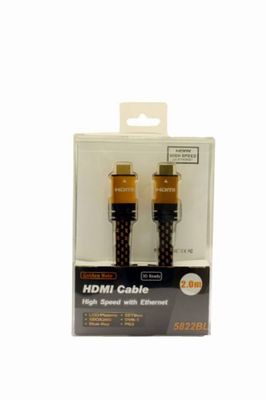 VS-ELECTRONIC - 610760 HDMI-platte kabel, stekkerstekker, versie 1.4, High Speed, Ethernet, AWG28, 2 m lengte 5822BL