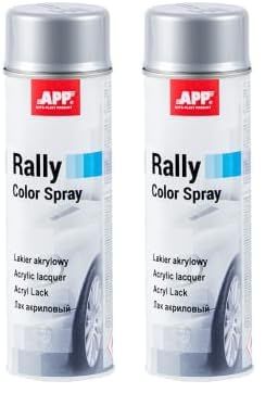 APP Rally Color Spray - Bomboletta Spray Argento Lucido | Vernice Acrilica Argento ad Alta Copertura | Vernice Spray per Auto e per Tutte le Superfici | Argento Lucido | 500 ml (Confezione da 2)