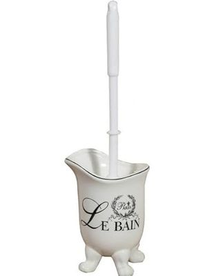 Biscottini Toiletborstelhouder "Le Bain" L 12 x D 10 x H 16,2 cm – Toiletborstel van porselein – WC-borstel – WC-borstel – WC-borstel Shabby – Toiletborstel