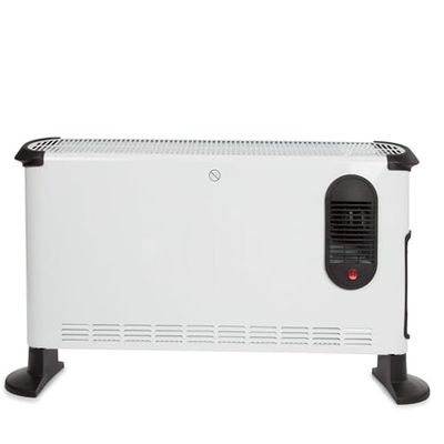 Perel Convectorkachel, elektrische verwarming, elektrische kachel, radiator met drie warmtestanden voor ruimtes tot 75 m³, voor binnen, turboventilator, thermostaat, 3000 W