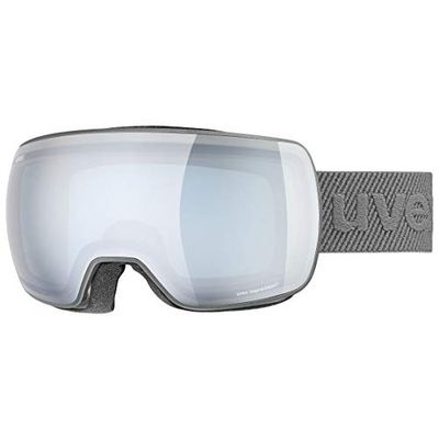uvex compact FM - skibril voor dames en heren - condensvrij - vervormings- & condensvrij - rhino matt/silver-blue - one size
