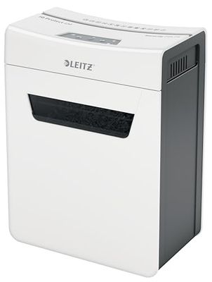 Leitz Déchiqueteuse de papier IQ 4M Premium P5 pour bureau et maison, microcut, 4 feuilles, poubelle 14 l, très silencieuse/compacte, série Protect, blanche, 80940000, 1 unité