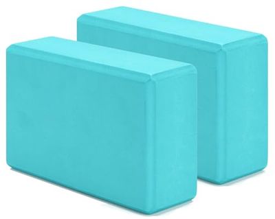 G5 HT SPORT Yogastenen, individueel of paar, yogablokken met hoge dichtheid en ondersteuning, antislip, hypoallergeen, 22,5 x 15 cm, dikte 7 cm, paar stenen, blauw