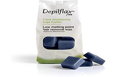 DEPILFLAX Cera DEPILATORIA Bassa Fusion Blu 3AB 1000 G, Nero, Standard