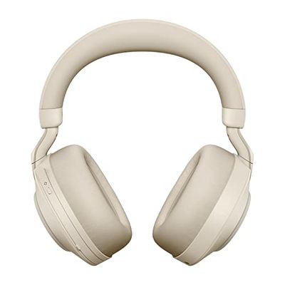 Jabra Evolve2 85 Wireless PC Headset – Noise Cancelling Microsoft Teams Certified Stereo Headphones With Long-Lasting Battery – USB-A Bluetooth Adapter – Beige