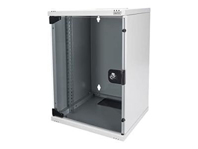 DIGITUS 10-inch set - network cabinet 9U grey - shelf - socket strip - 8-port patch panel - 8-port Gigabit switch