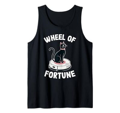 Wheel of Fortune Robot Vacuum Cleaner Funny Cat Tank Top