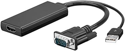 PremiumCord Elektronische converter VGA + Audio (USB) naar HDMI, Full HD 1080p, kabellengte: 10 cm