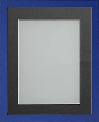 Frame Company Jellybean Range Royal Blue Wooden 14x11 inch Picture Photo Frame with Grey Mount for Image 10x7 inch * Choice of Colours & Sizes* Fitted with Perspex