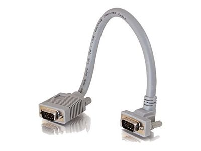 C2G 0.5M Premium HD15 SXGA VGA to VGA Monitor Cable with 90 Degree Connector. Male VGA to Male 90 degree VGA Computer Cable