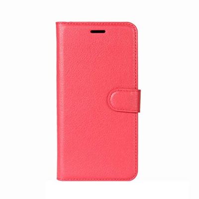 Carcasa de telefono for Galaxy J7 (2017) / J7 Pro (versión de la UE) Litchi Texture Funda de Cuero con Tapa Horizontal con Soporte y Ranuras for Tarjetas y Billetera (Negro) (Color : Rojo)