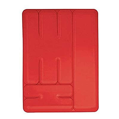 Excelsa Rainbow Portaposate 6 Scomparti, Polipropilene, Rosso, 33 x 25