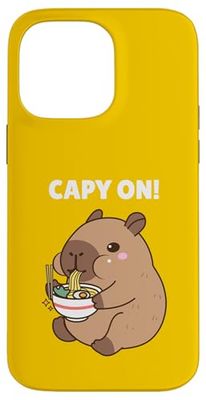 Capy On Ramen Noodles Kawaii Capybara Case for iPhone 14 Pro Max