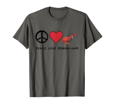 Peace, Love Jamón Ibérico Retro Lindo Amante del Jamón Ibérico Camiseta