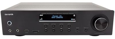 Aiwa AMR-200DAB/BK : Amplificateur, récepteur AV Dab+, avec Bluetooth 5.0, 200 W, Port USB, Lecteur de Carte SD. Couleur : Noir