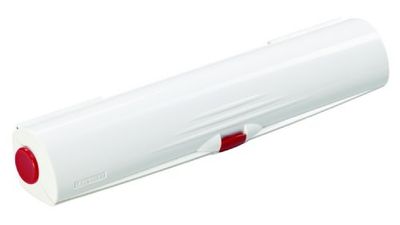 Leifheit Perfect Cut Porta Rotolo con Taglia Pellicola, Cartone, Bianco, 7x7x35 cm