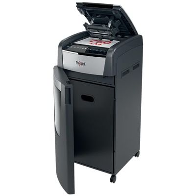 Rexel Optimum Auto Feed+ 750 Sheet Automatic Micro Cut Paper Shredder, P-5 Security, Large Office Use, 140 Litre Removable Bin, Castor Wheels, 2020750M