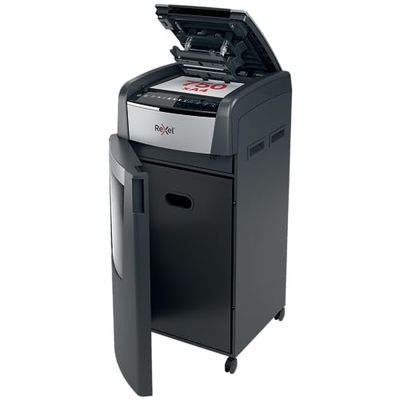 Rexel Optimum Autofeed Destructora de Papel de Alimentación Automática con Corte en Partículas P4, 750 Hojas, Papelera de 140 L, con Ruedas, 2020750M