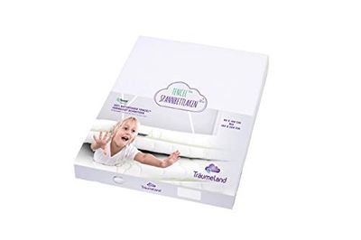Träumeland TT04007 dra-på-lakan Tencel vit, storlek 90 x 200 cm – säkerställer ett särskilt torrt och hälsosamt sovklimat | utmärkt spännkraft och god töjbarhet., vit, 200 g