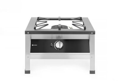 HENDI Fogón de Gas Profesional Hokker XL para Uso en Interiores, con Termopar y Encendido Electrónico, Compatible con Gas Propano y Butano, 10,8kW, 580x650x(H)400mm, Acero Inoxidable
