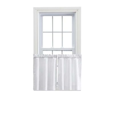 Ellis Curtain Curtain Tier, Polyester Cotton, White, 56 in x 45 in