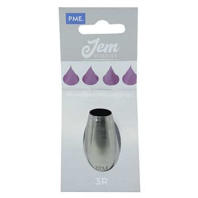 JEM NZ3R Número 3R Boquilla Redonda Savoy-Punta, Acero Inoxidable, Plateado