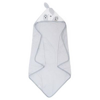 Ti TIN Capa de baño para bebé con Capucha y orejitas de Conejito Color Gris, 100x100 cm, Rizo de algodón 90%, Extra Suave y Absorbente, Apta para Secadora