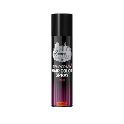 The Shave Factory Temporary Hair Color Spray - Easy and Instant, Colorful Hair Transformation without Permanent Change - Perfect for Parties, Cosplay, and Stylish Makeovers (Pink, 150ML)