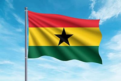 OEDIM Bandera de Ghana | 150x85cm | Reforzada y con Pespuntes | Bandera con 2 Ojales Metálicos y Resistente al Agua