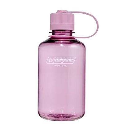 Nalgene Sustain Tritan BPA-vrije waterfles gemaakt van materiaal afgeleid van 50% plastic afval, 16 oz, smalle mond, kersenbloesem