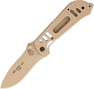 TOPS TPMIL35CT nóż składany długość ostrza: 8,89 cm-Mil SPIE Coyote Tan, wielokolorowy