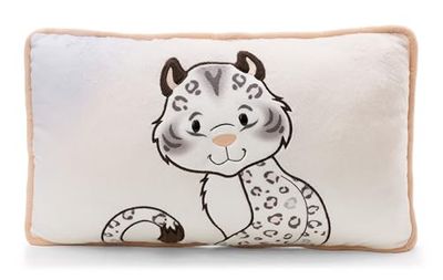 NICI Eleni Snowbell 62445 Coussin léopard des neiges 43 x 25 cm – Blanc – Coussin en Peluche Moelleux pour Enfants et Adultes Idéal pour la Maison, la Maternelle ou Les déplacements