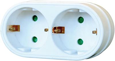 Brennenstuhl Tomada múltipla com 2 tomadas de energia e interruptor (tomada adaptador duplo por 2 tomadas de corrente de terra) branco