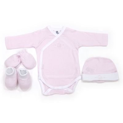 Cambrass – en Velours – Coffret Cadeau écharpe, Gants, Bonnet et Chaussons Kit de démarrage - Rose - Rose, 3-6 Mois