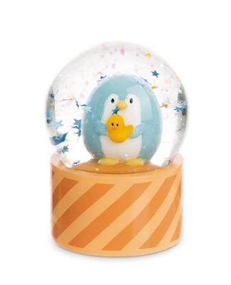 Mymochi-snökula med pingvinen Waddle, 6,5 cm, orange, dekorativ kawaii-accessoar, skakkula, glitterkula, glaskula, presentidé för vänskap, 61826