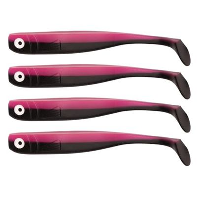 Zanderbait 16 cm Black Pinki, visaas, kunstaas, snoekbaars, snoekbaars, softbait, rubberen vis, rubberen aas, levering 4 stuks.