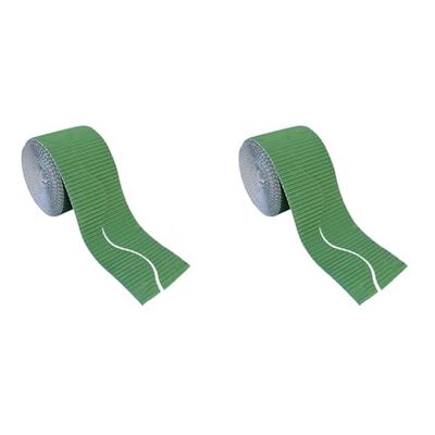 Bright Ideas Corrugated Border Roll for School Displays, Nile Green, 10cm x 7.5m, BI7893 (Pack of 2)