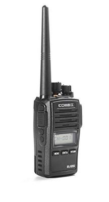 Kombix RL-120U - Transceptor portátil profissional UHF (400-470 MHz, com recetor de rádio FM, 256 canais, IP67) cor preta