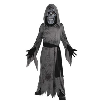 amscan Skeleton Disfraz de Fantasma Negro con Capucha, Edad de 4 a 6 años, 1 Unidad, Liso, Multicolor, 4-6 (845694-55)