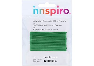 INNSPIRO Cordón algodón Encerado Fino Verde Loro 3,0mm. 2,5m.