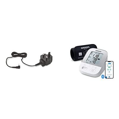 OMRON Original UK AC Adapter (HHP-BF01) for OMRON upper arm blood pressure monitors + OMRON X4 Smart Automatic Blood Pressure Monitor for Home Use