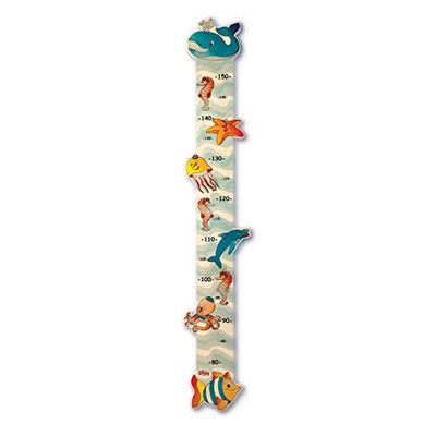 Dida - Zeediertjes, Wandgroei Meter voor Kinderen in Hout, Groeidiagram tot 150 cm, Hoogtemeter voor Kinderen Ideaal voor de Kinderkamer