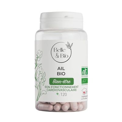 SANTÉ CARDIAQUE & LUTTE CONTRE LE CHOLESTÉROL - Ail Bio certifié Ecocert - 120 gélules - Cure 2 mois - Fabriqué en France