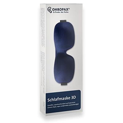 OHROPAX - Máscara para dormir 3D em azul - 1 peça - Forma tridimensional escurece completamente - os olhos e o nariz permanecem livres, sem sensação de estreitamento